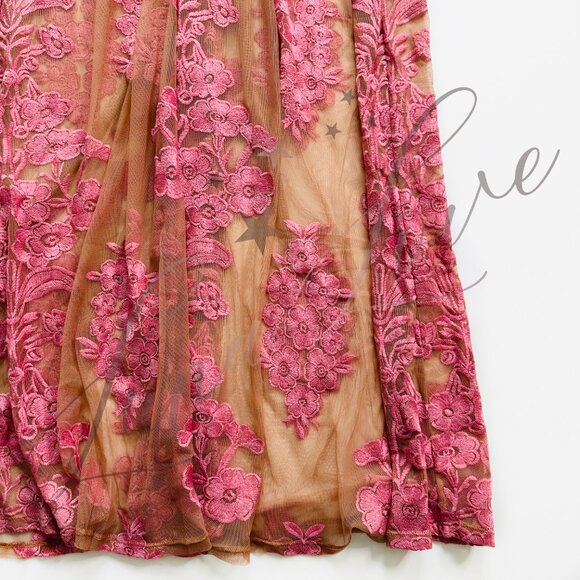 FOR LOVE & LEMONS x FREE PEOPLE Temecula Maxi Dress In Pink NWT - Picture 6 of 13
